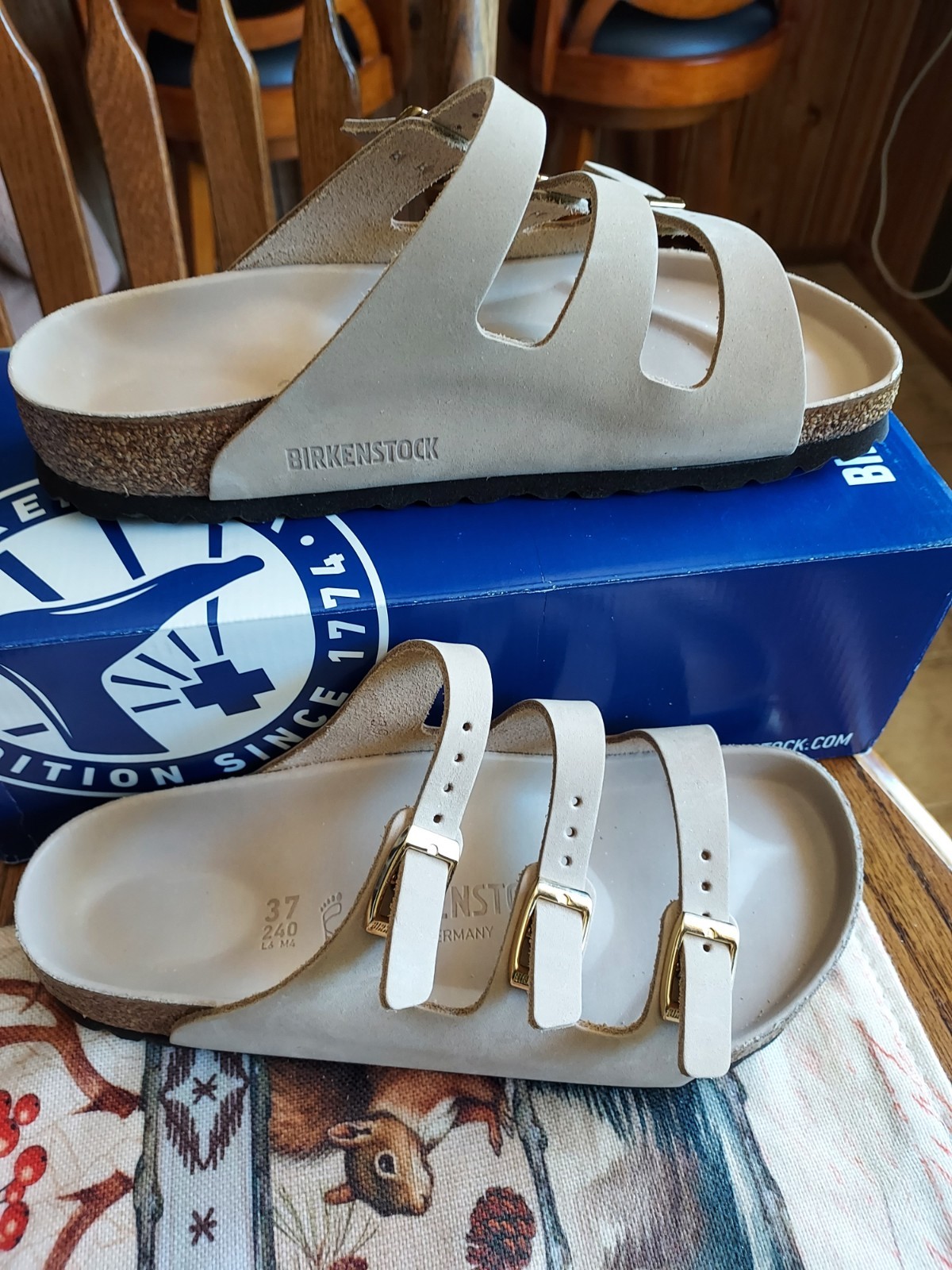 Birkenstock Florida Fresh, Sandcastle, regular 37, NEW with box
