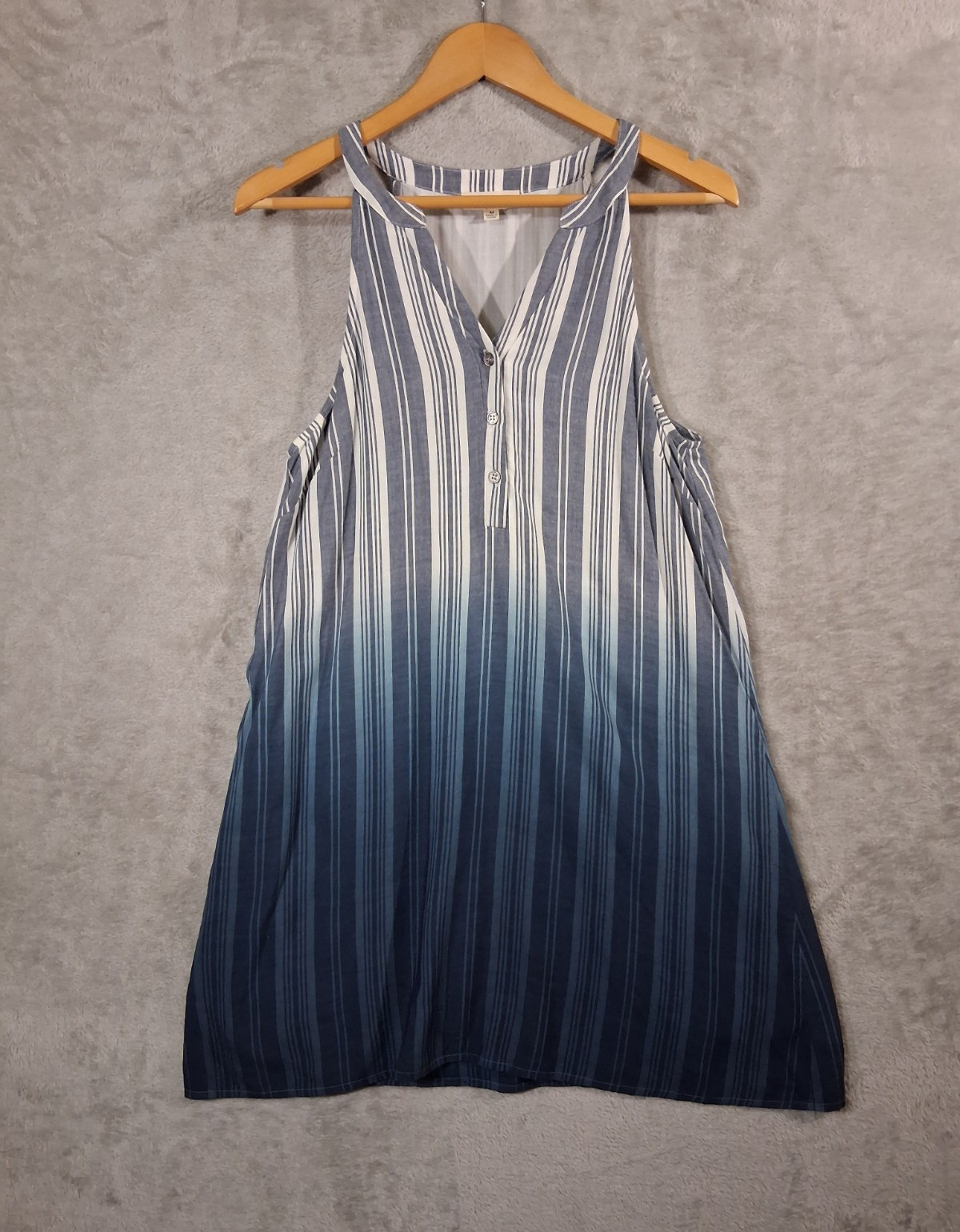Promesa Blue White Strips Ombre Halter Maxi Dress Women’s Size M Boho Summer