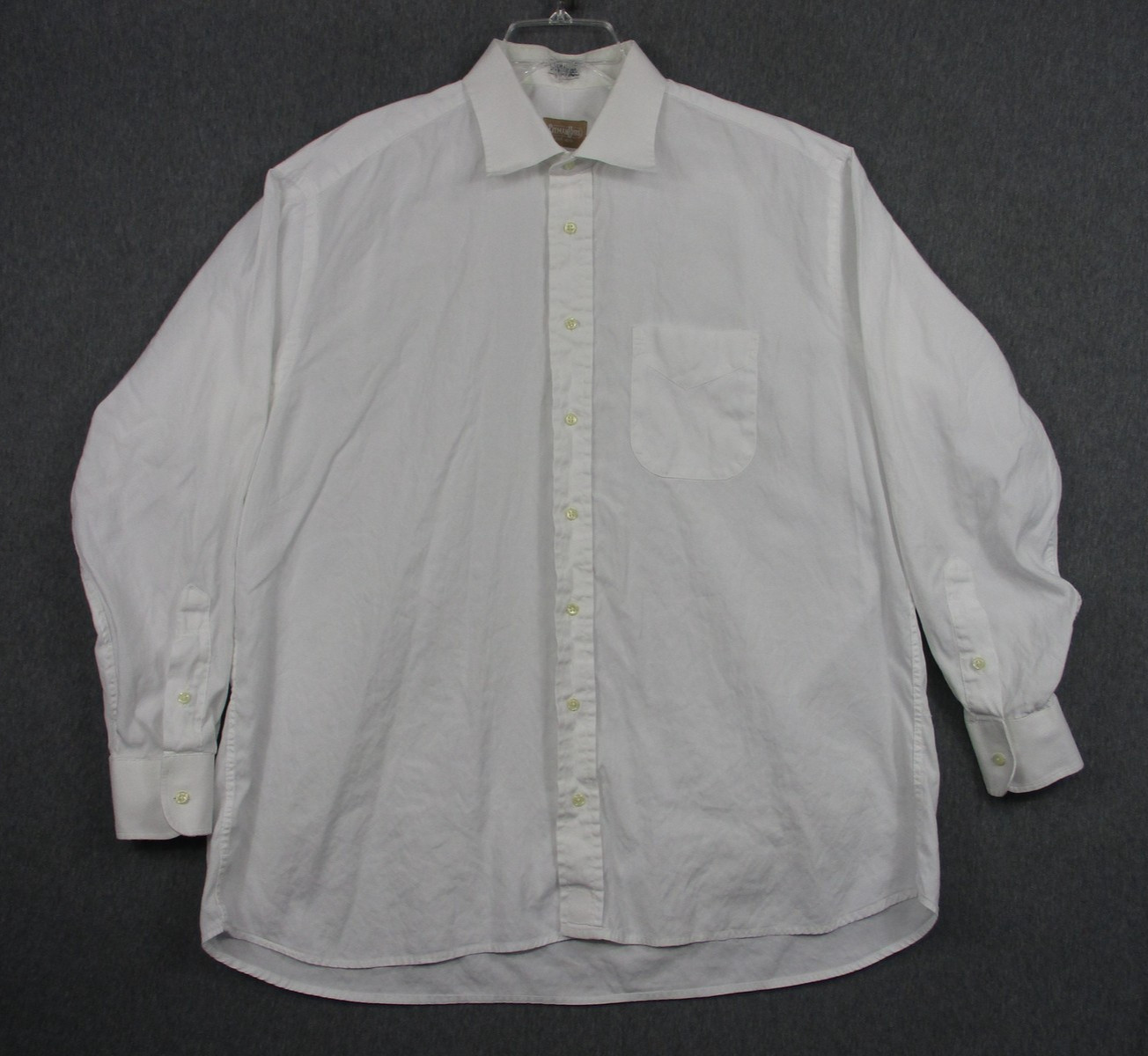 Gitman Bros Shirt Mens 17.5 34/35 White Oxford Long Sleeve Dress USA Cotton