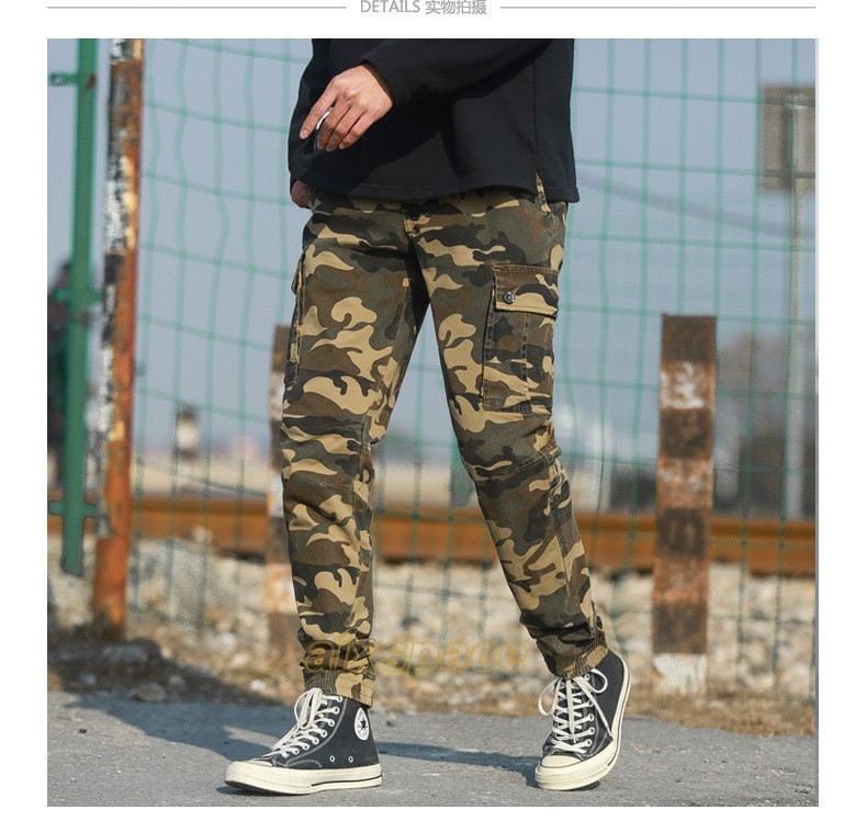 Men’s Casual Long Pants Cargo Cotton Spring Camouflage Outdoor Sport Trouser Hot