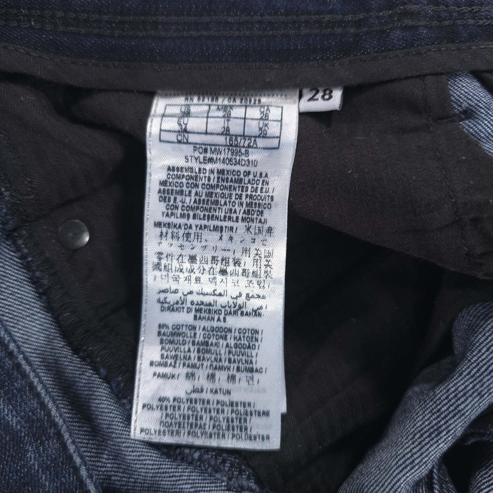 Guess Lincoln Low Slim Straight Dark Distressed Denim Casual Jeans Mens 28×32