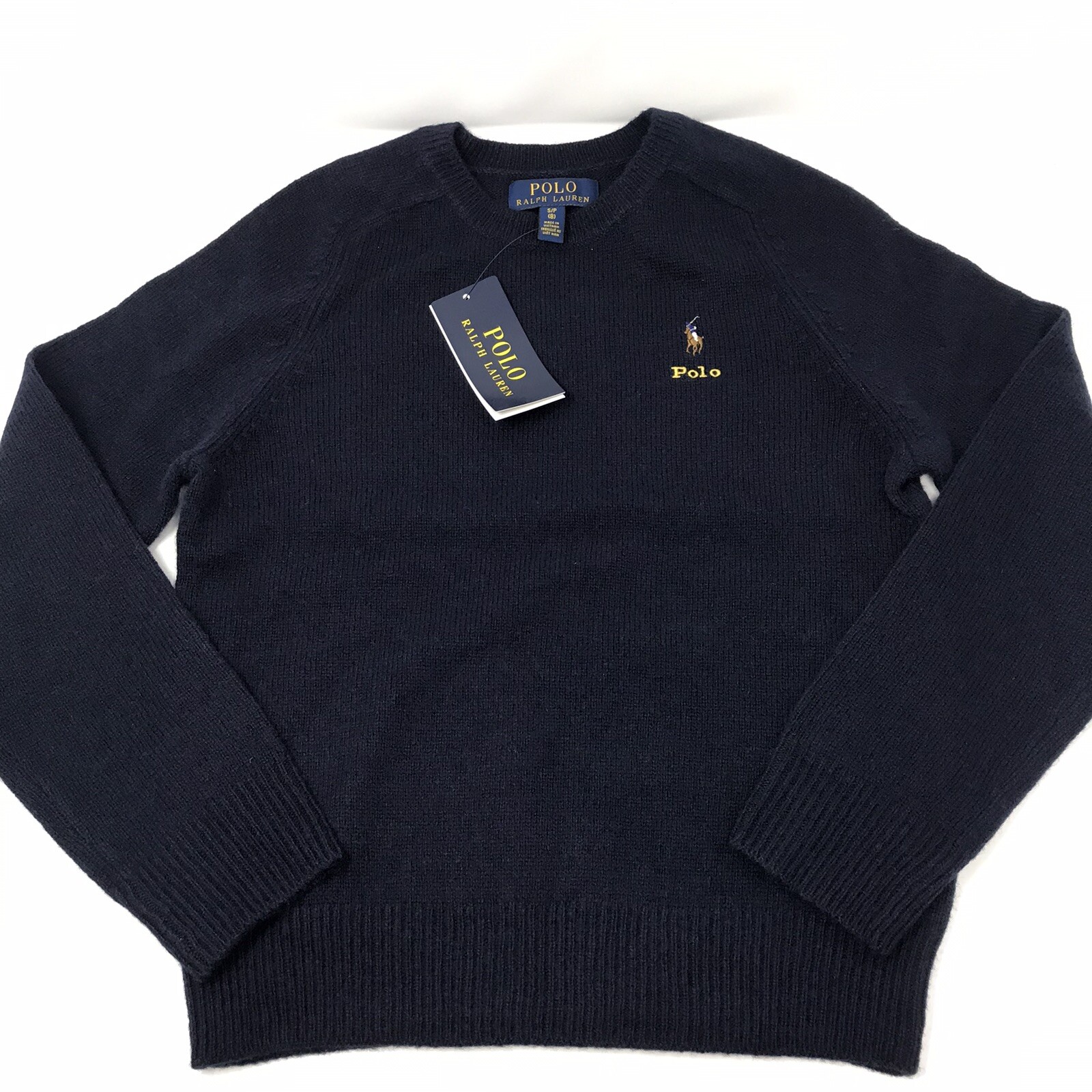 Polo Ralph Lauren Boys Navy Sweater Size SMALL (8) 90% Wool 10% Cashmere