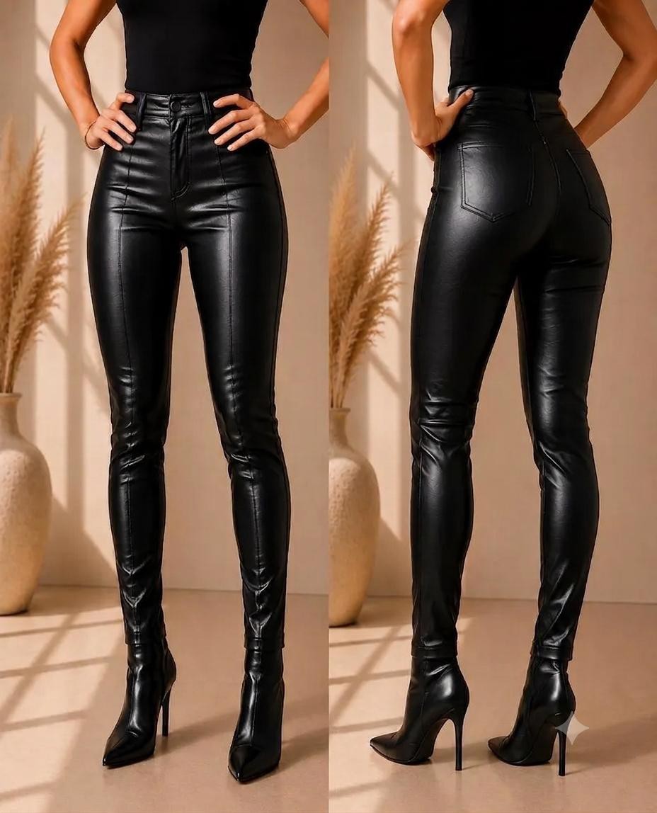 Handmade White Slim Fit Women’s Leather Pants Genuine Lambskin HighWaist Trouser