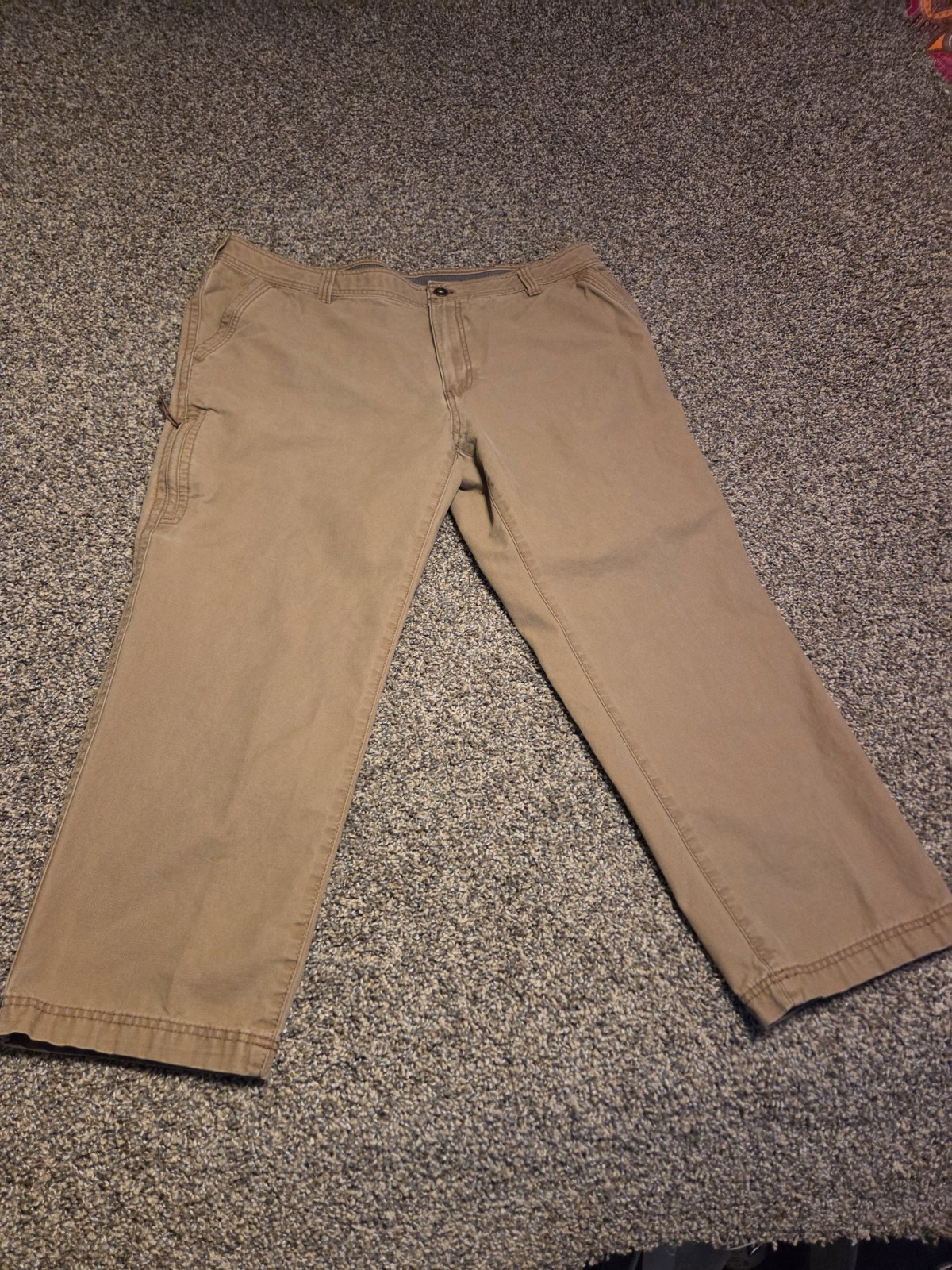 GH Bass Co Mens Canvas Work Pants Khaki Utility Hiking Trail Carpenter 40wx30L