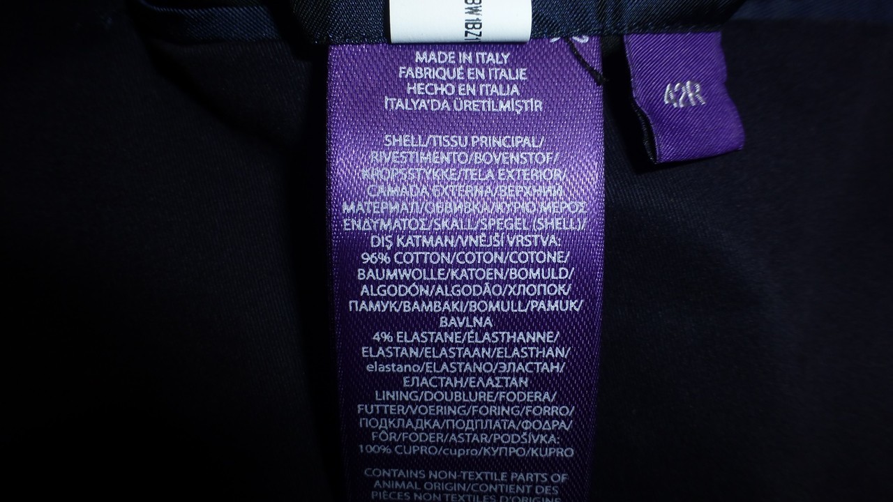 Ralph Lauren Purple Label Blazer 42R Blue Italy Brushed Cotton Gab Jacket