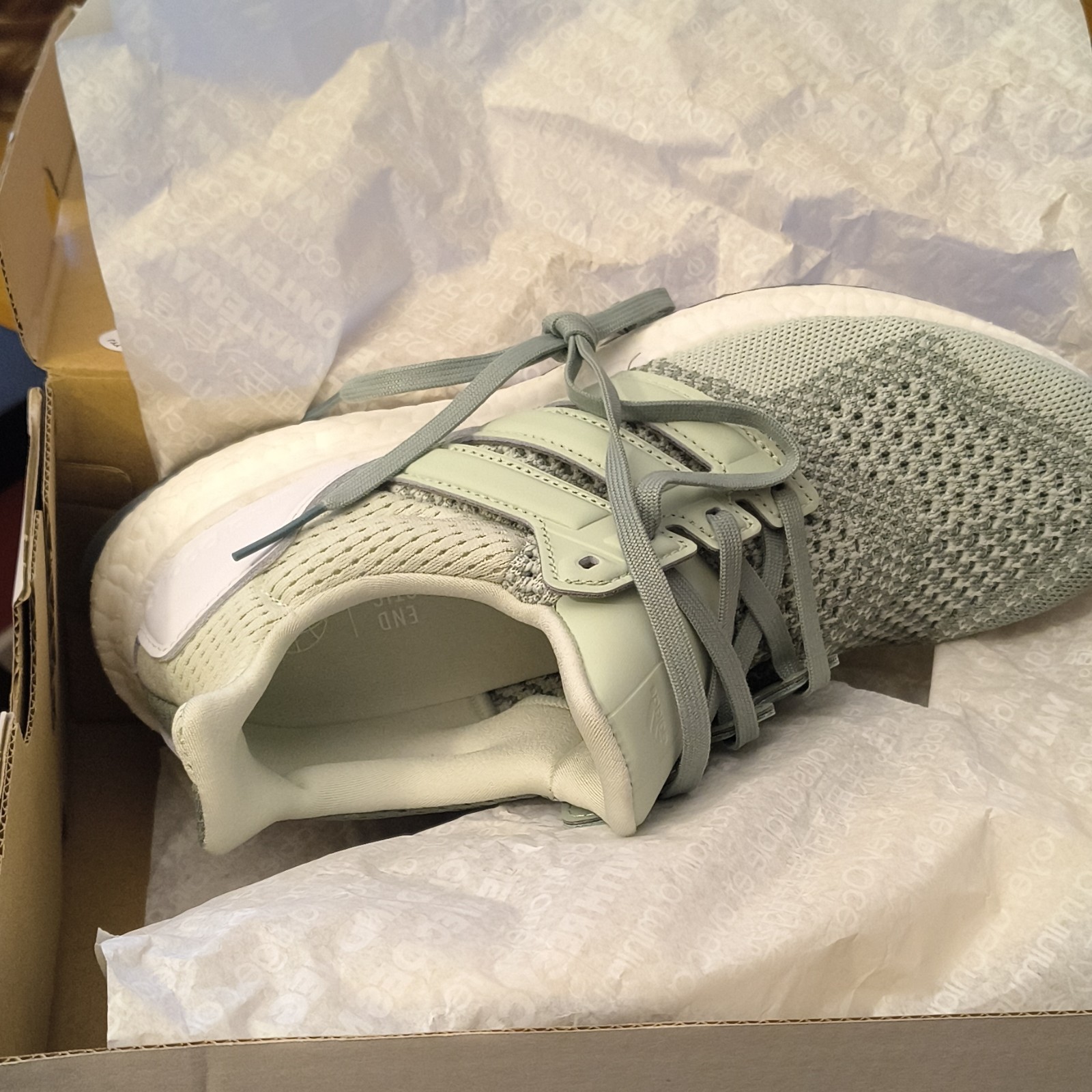 adidas UltraBoost 1.0 Linen Green Primeknit Lace-Up Sneakers HQ2199