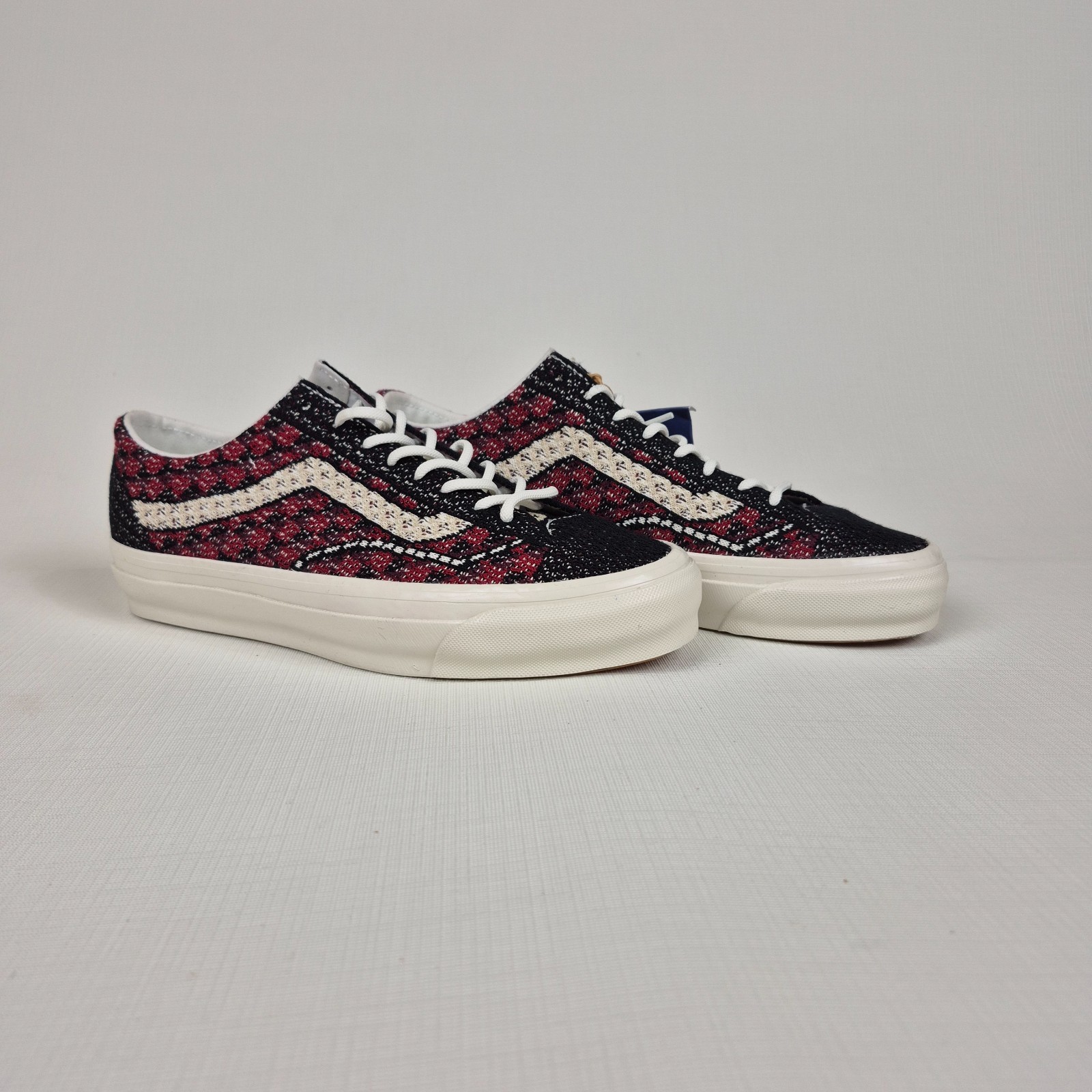 VANS LX Old Skool 36EK Geo Check Bordeaux Red MEN’S Size 9 – WMN’S 10.5 Premium