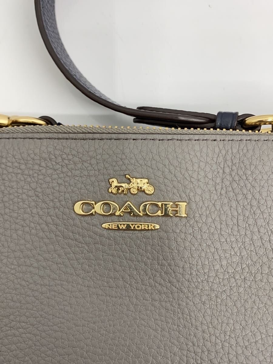 COACH Shoulder Bag Leather GRY F1992