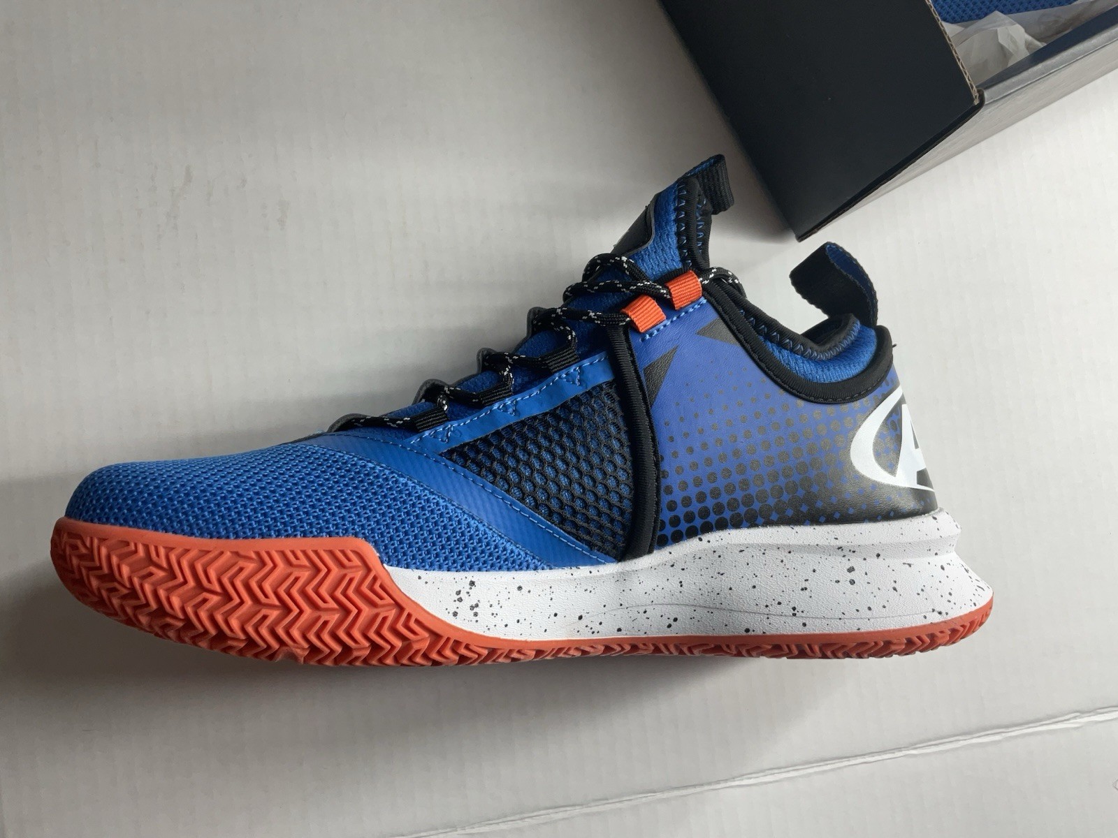 AND1 Charge TPR Men’s Mid Top Mesh Lace-Up Basketball Sneakers Blue/Orange