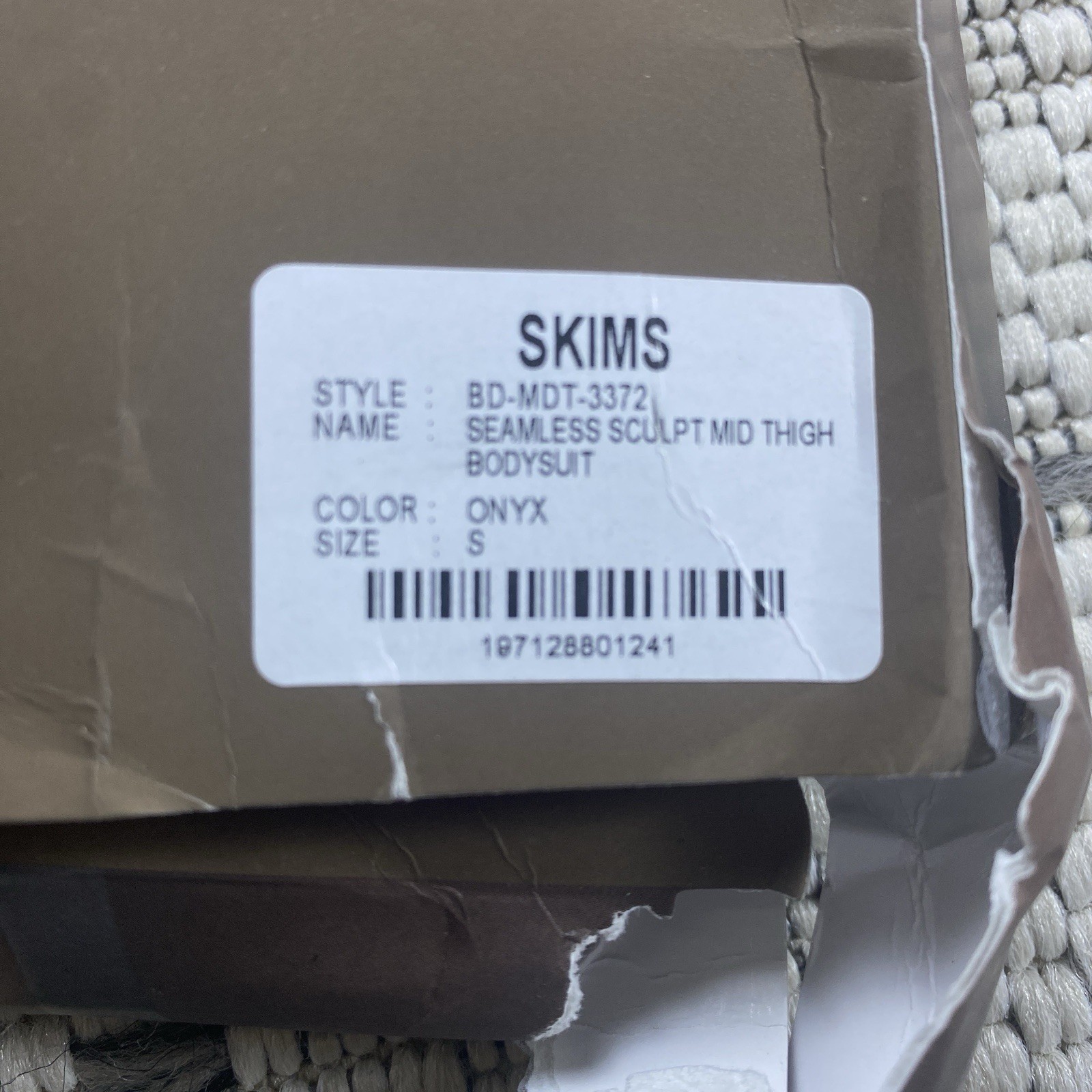 Skims Women’s Seamless Sculpt Mid-Thigh Bodysuit Black Sz:S Onyx NWT