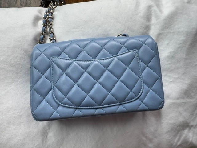 Chanel Classic mini Rectangular turquoise blue Caviar Gold Hw Bag