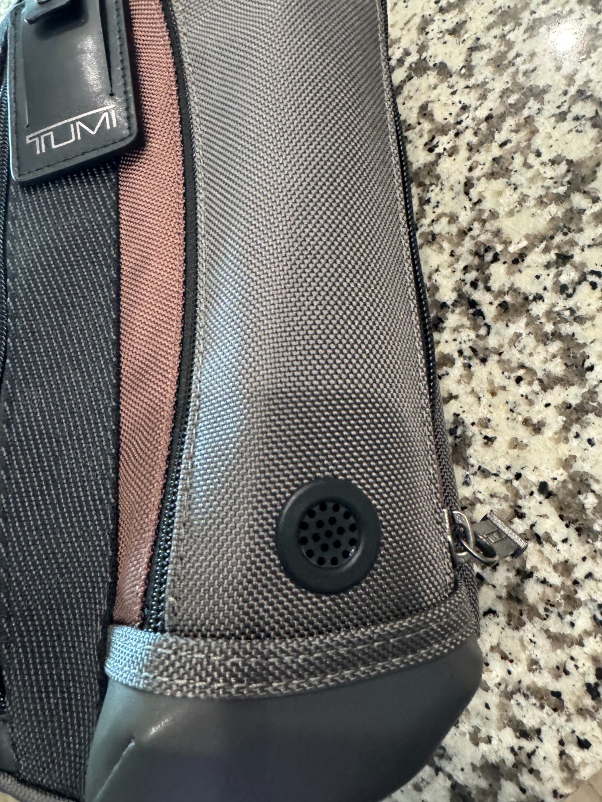 TUMI Higgins Sling Crossbody Day Bag Copper Gray and Black Ballistic Nylon NEW