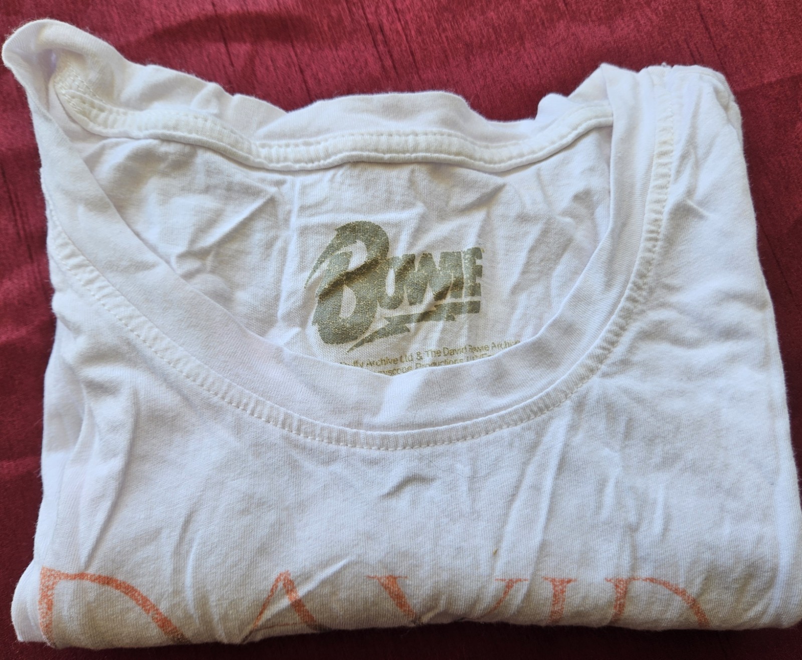DAVID BOWIE White GRAPHIC PRINT XL TANK TOP Vintage Rock & Roll Deep Arms RARE👨