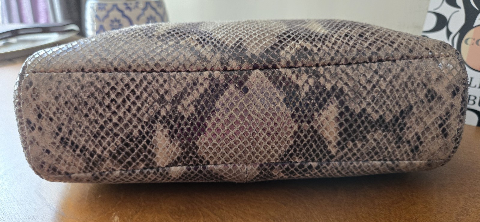 Coach Madison Sophia Grey Snake EUC