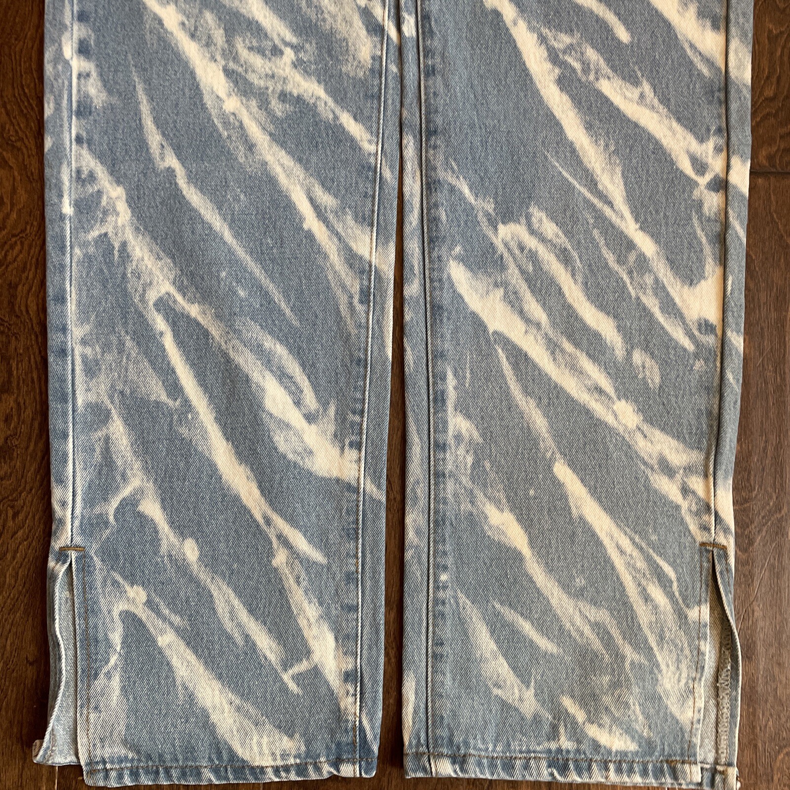 Lioness Jeans Size Large Blue Straight Leg High Rise 100% Cotton Designer CE2