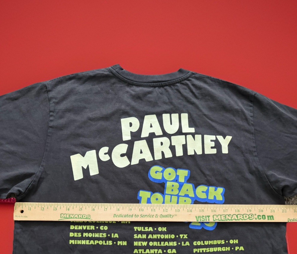 Paul McCartney Got Back Tour 2025 Merch Band Shirt City Stops Two Sided Medium