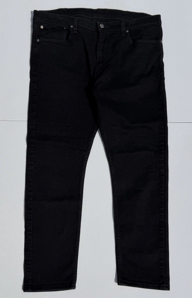 Levi’s Men’s Black Dark Wash Slim Taper Low Rise Denim Jeans Button Fly
