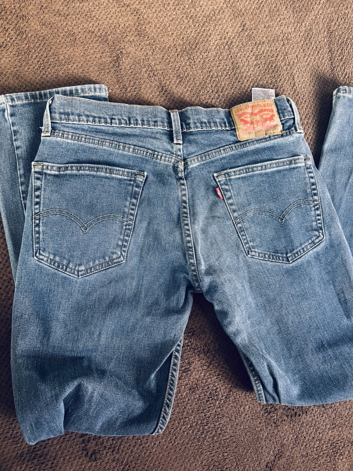 Levis 514 Jeans Mens 30×32 Blue Denim Straight Fit Leg Dark Wash Red Tab