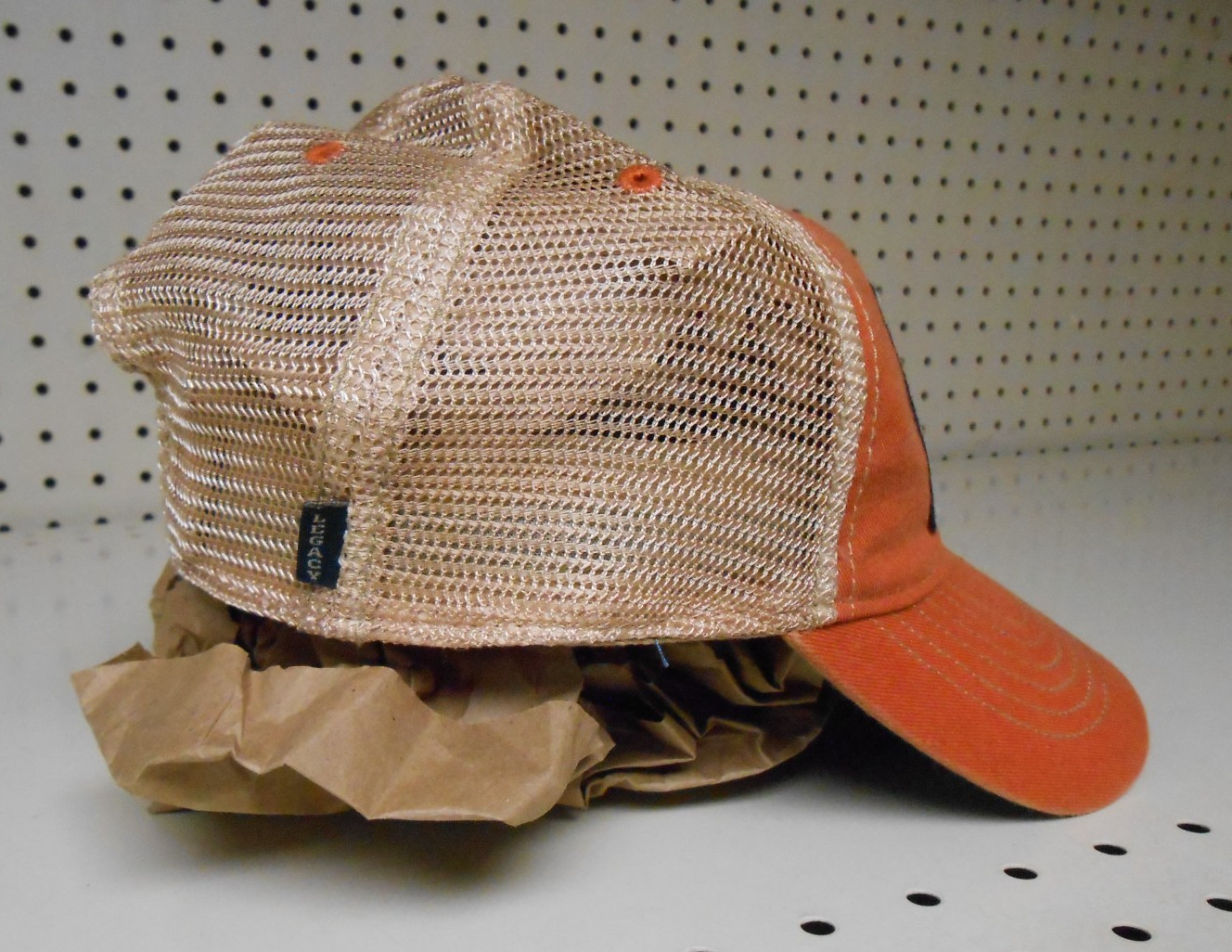 Legacy 2002 Barefoot Fredericksburg Trucker Hat Snapback Mesh Back Oragne/Cream