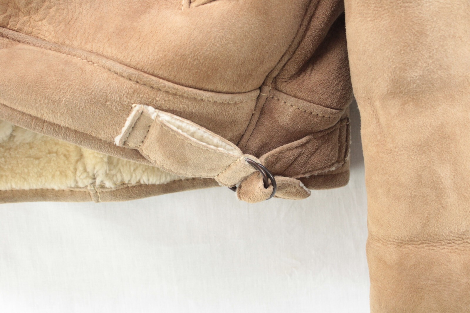 VTG Sheepskin Shearling Suede Coat Jack Henry Yellowstone Cabincore Men L 42 Tan