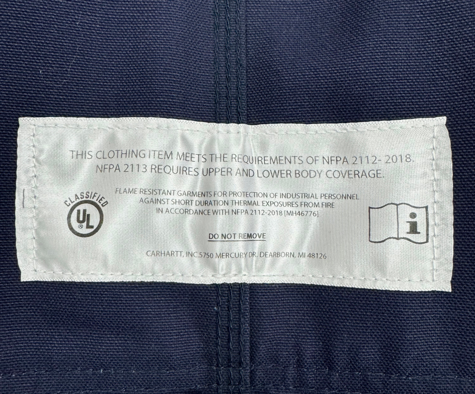 Carhartt FR NFPA CAT4 100% Cotton Duck Bib Quilt Lined Overall Men’s Large 40/28