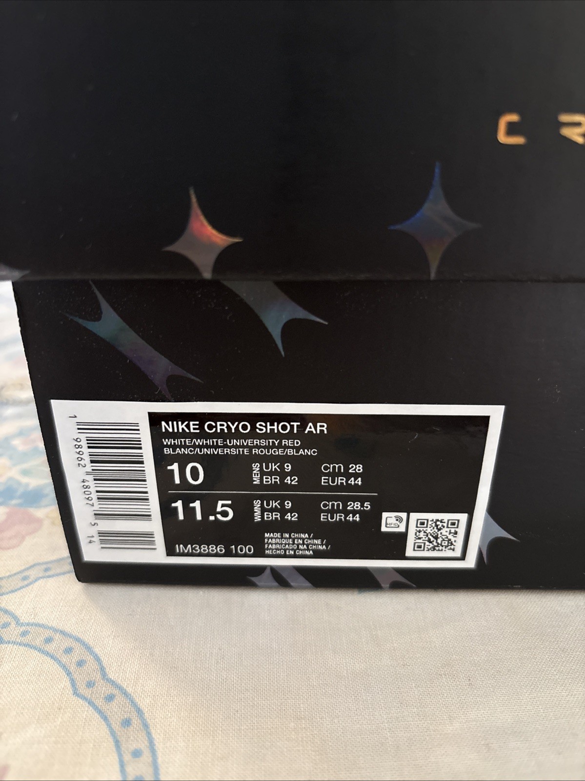 Size 10M – Virgil Abloh Archives x Nike Cryoshot M9 USA IM3886-100