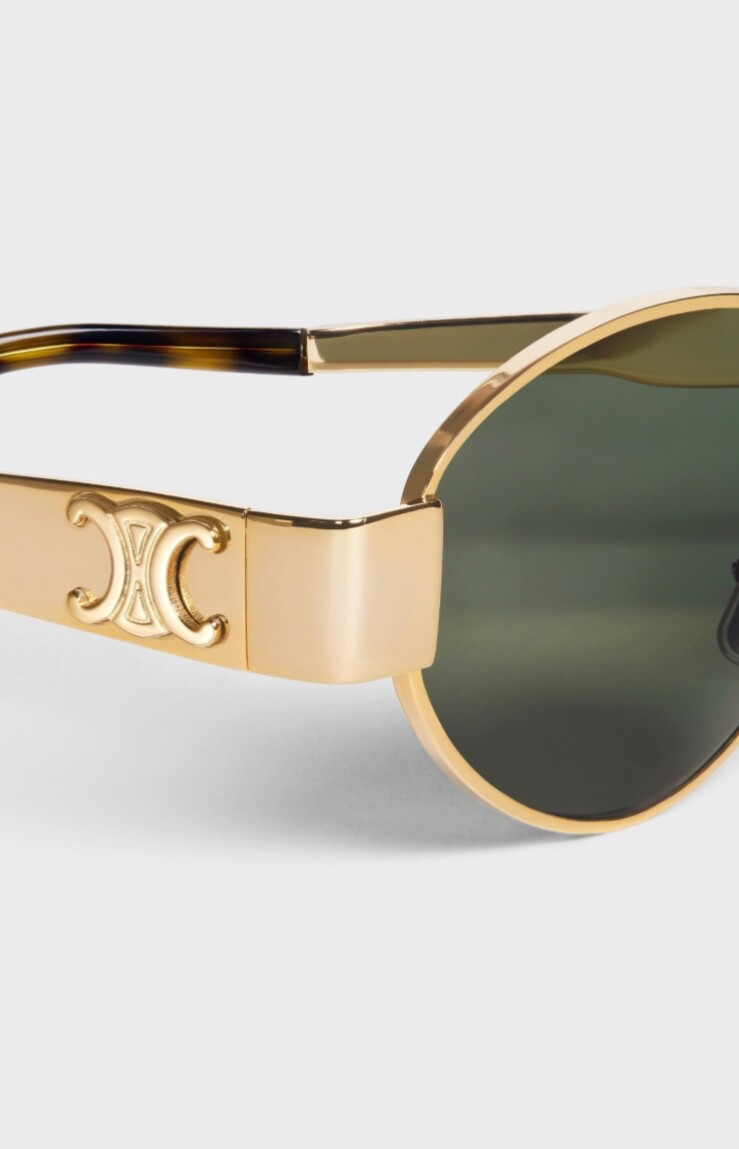 Celine Triomphe Gold Metal Sunglasses- Brand New