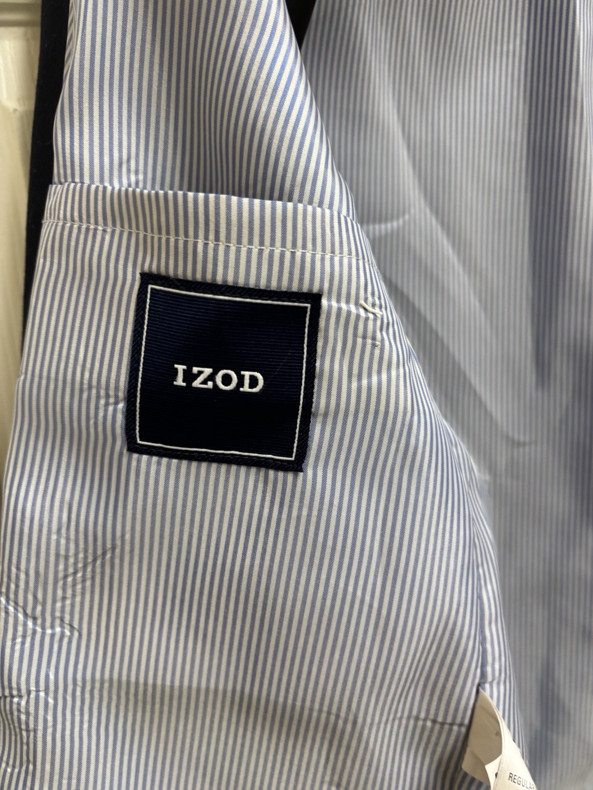 IZOD Boy’s Size 18 Reg NAVY BLUE Lined 2-Button Blazer Jacket Sport Suit Coat