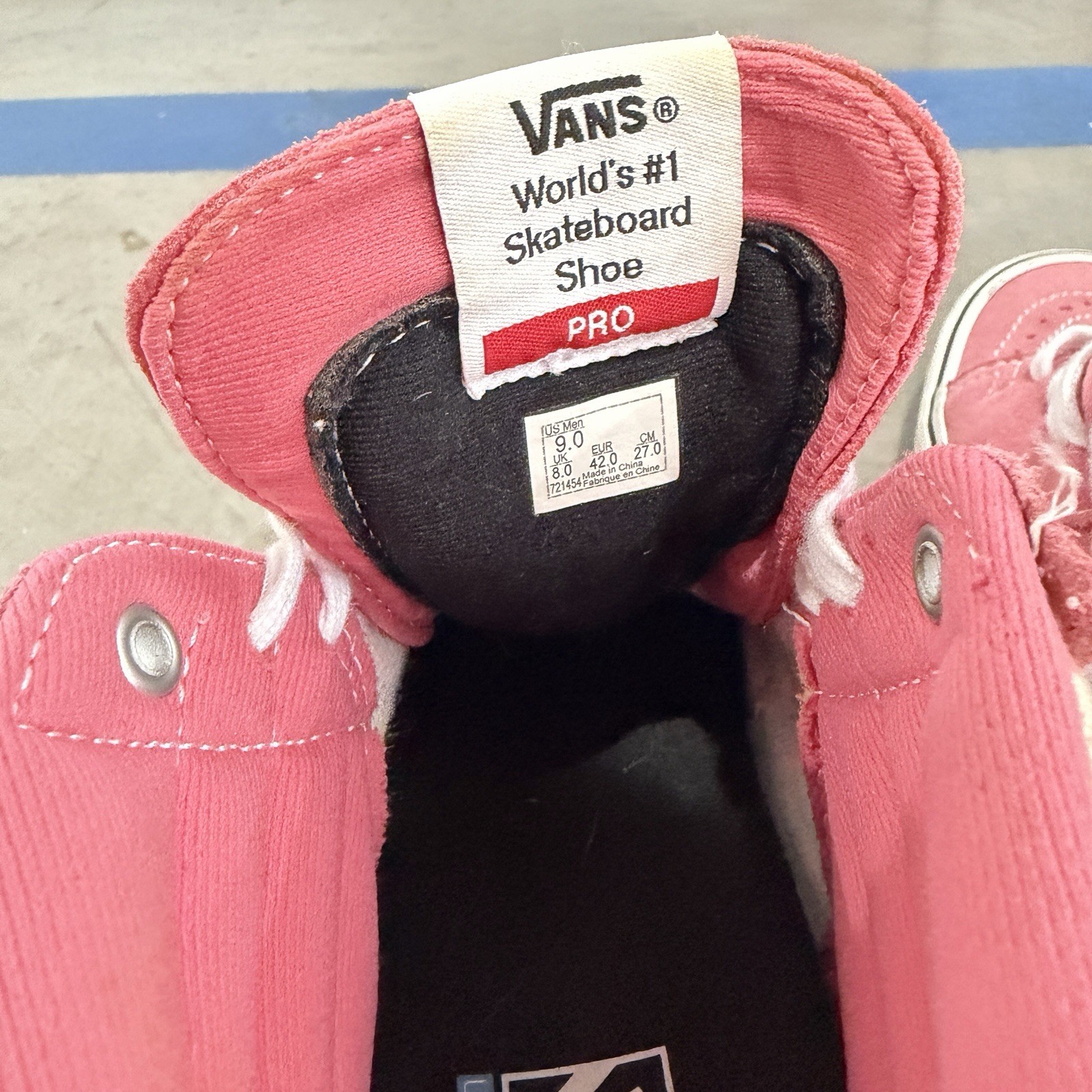 Vans Pro Classic Pink Checkerboard Sk8 Hi Top Shoes Mens 9 Women’s 10.5