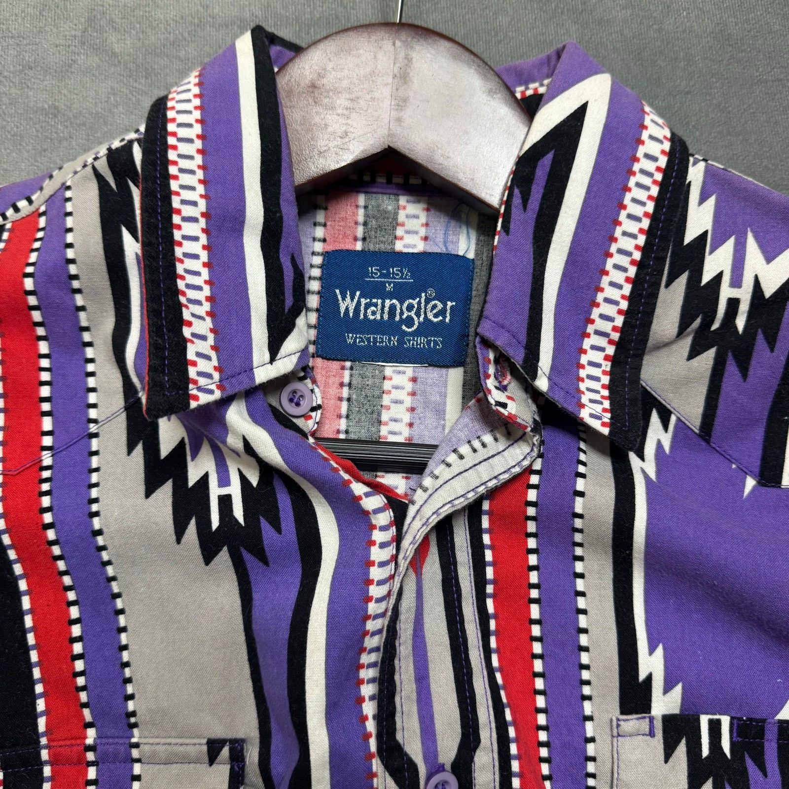 Vtg Wrangler 90’s Tribal Aztec Pattern Medium Native Western Shirt Buttondown