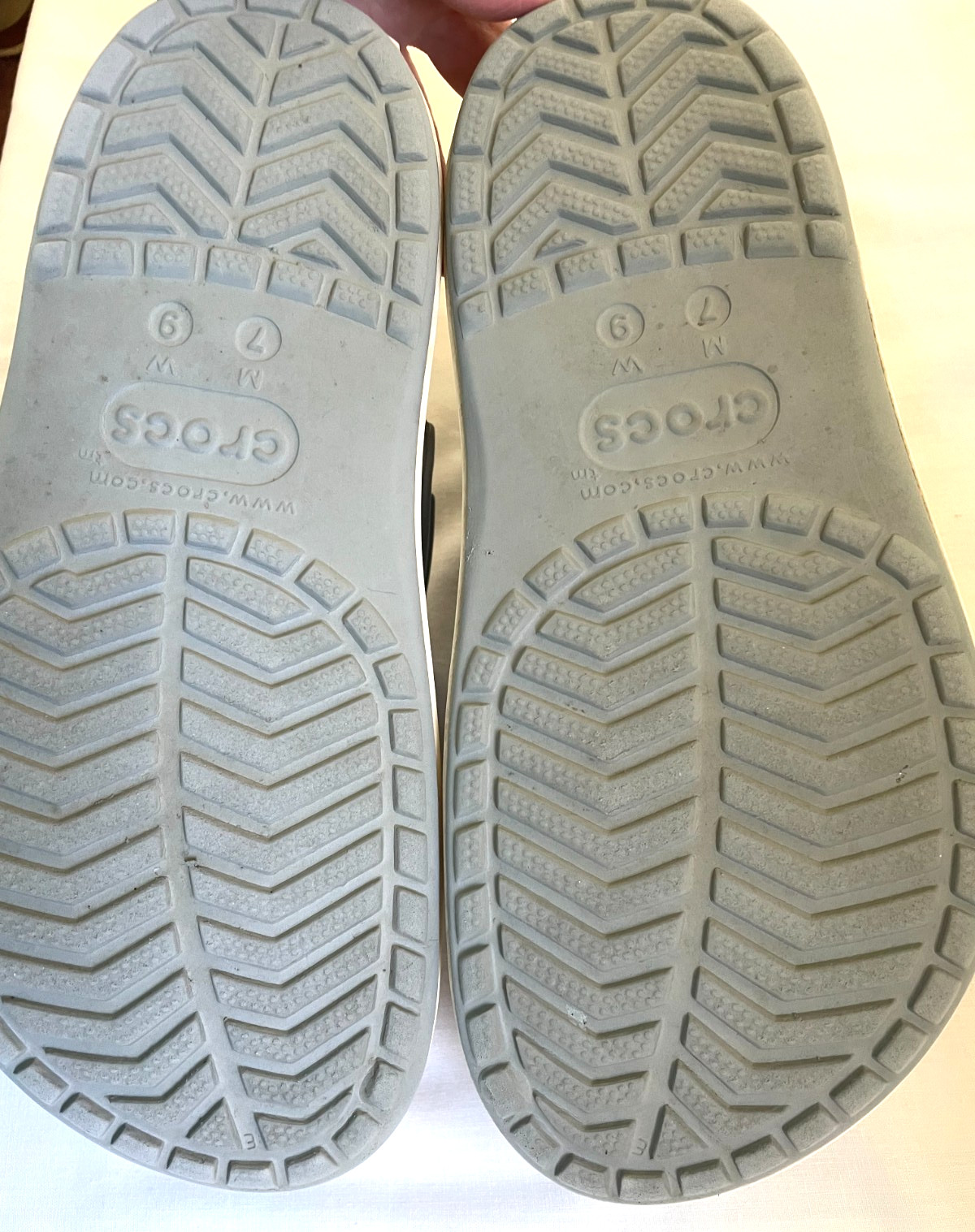 Crocs Crocband Unisex Chunky Gray Rose White Platform Clogs~M-7/W-9~