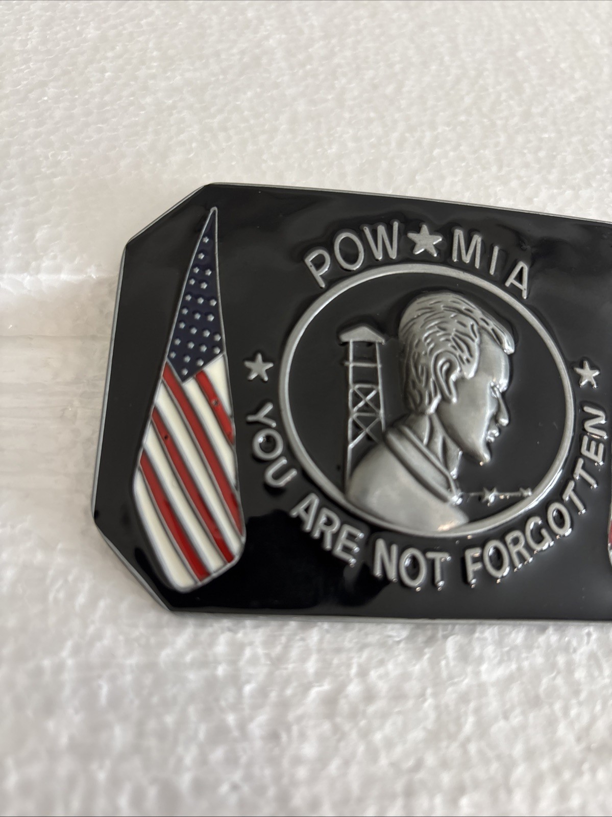 POW MIA Belt Buckle In Very Good Condition