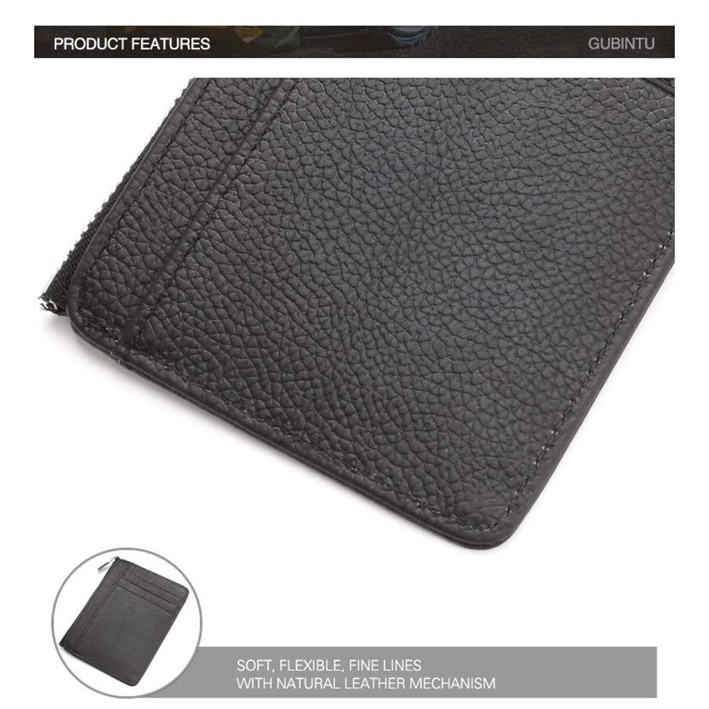 100% Genuine Leather Slim Card Holder Wallets For Men – Minimalist RFID Blocking