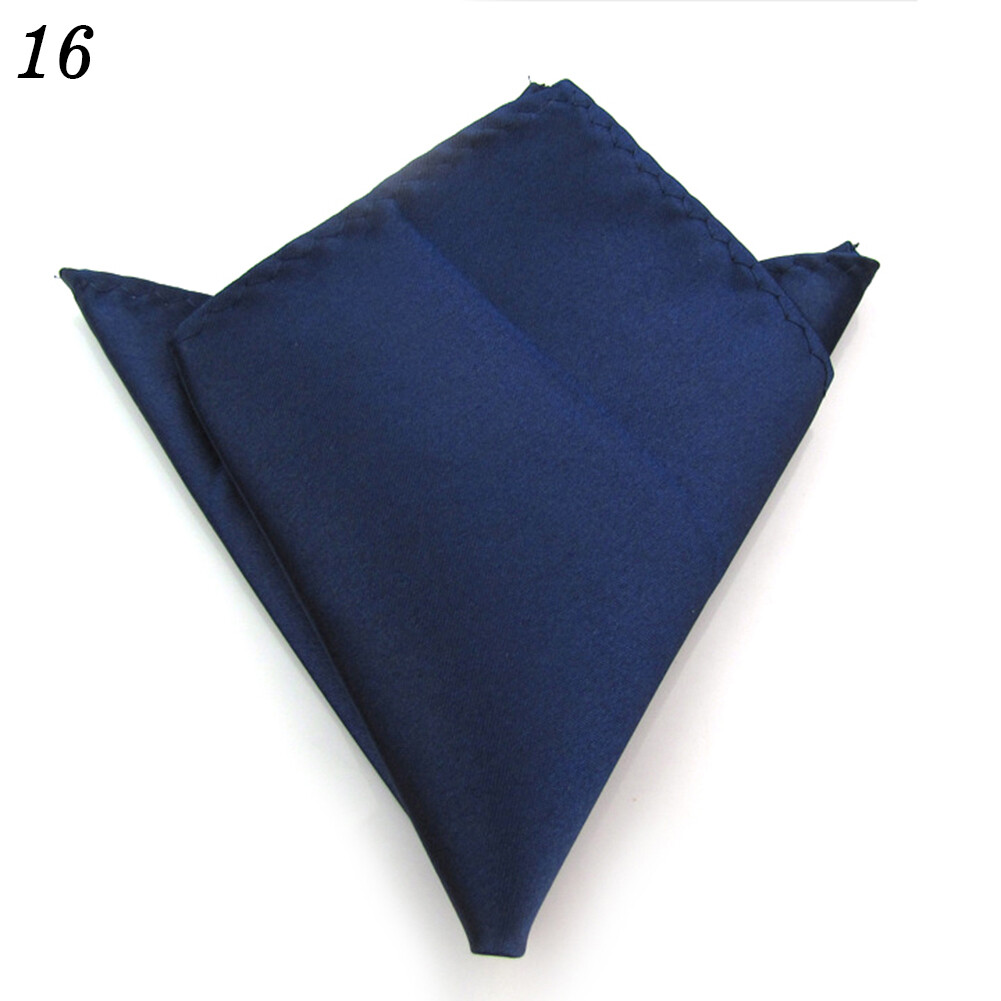 4Pcs Plain Pocket Square Wedding Mens Satin Solid Handkerchief Hanky Jacket Suit