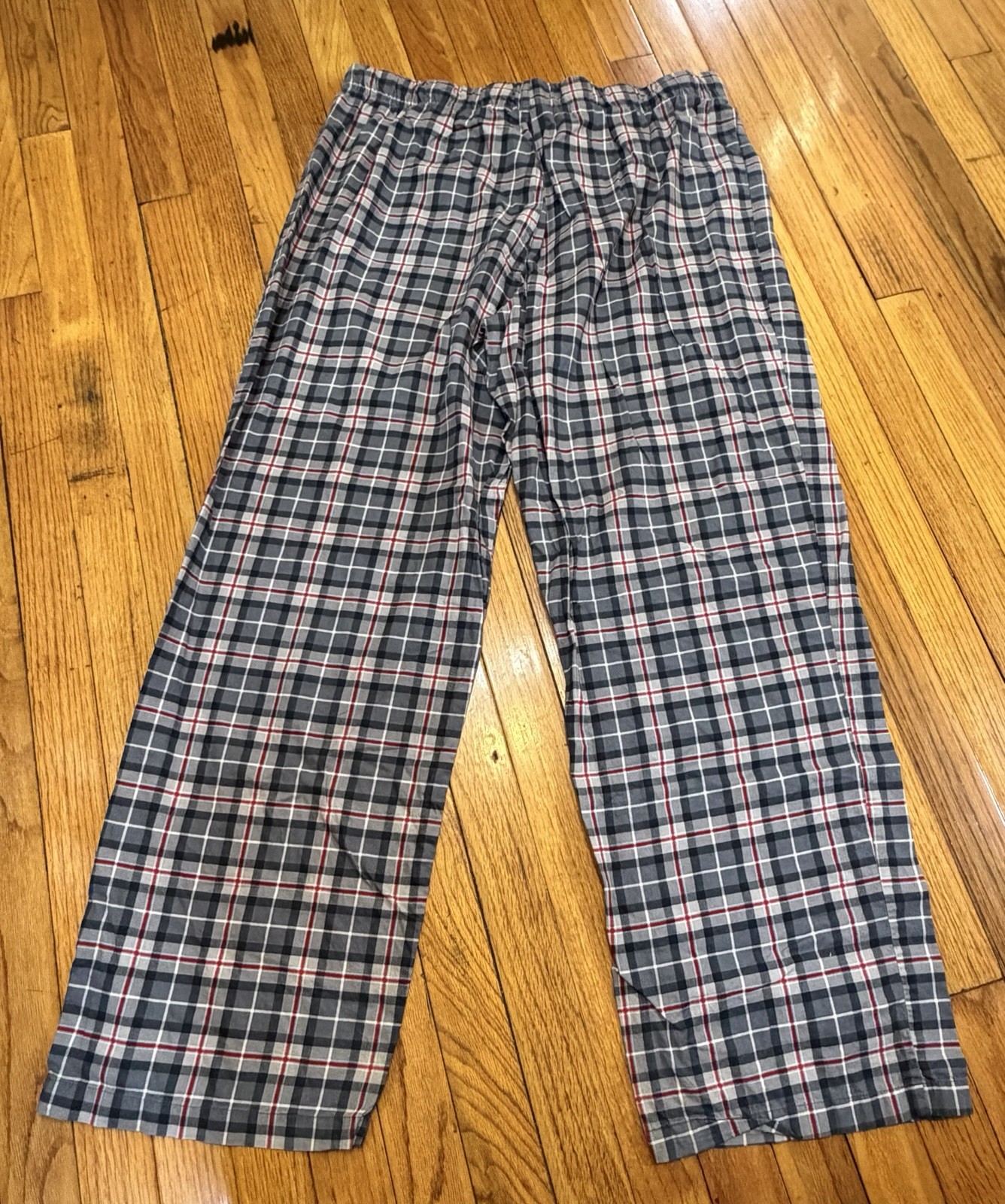 Old Navy Gray/Black/Red/White Plaid Cotton Lounge Pants Men’s XL