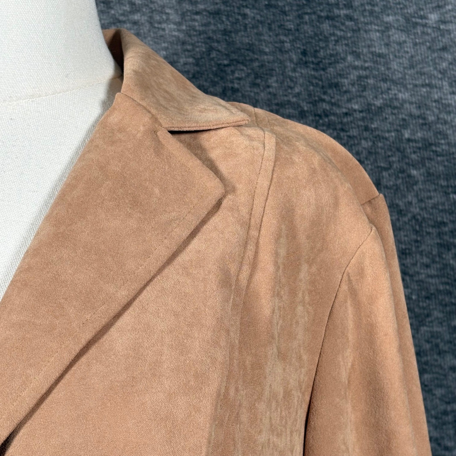 Harve Benard Faux Suede Light Brown Tan Blazer Jacket Womens Small