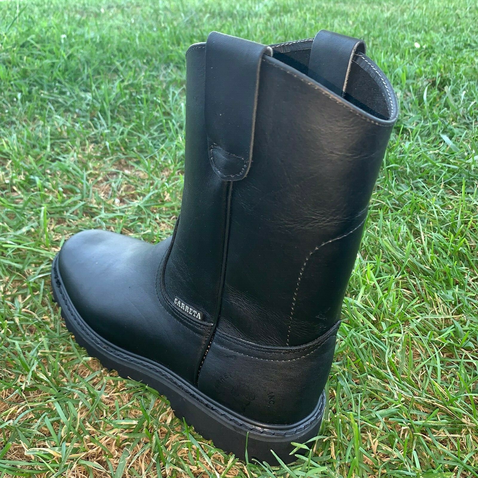 Bota Trabajo Mens Work Boots Pull On Leather Brown-Black oil water resistant 310