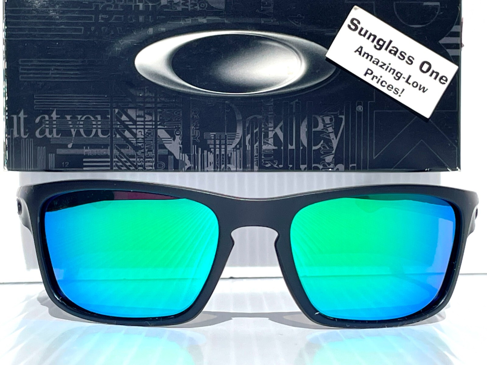 NEW Oakley SLIVER STEALTH Matte Black POLARIZED Galaxy Jade Lens Sunglass 9408