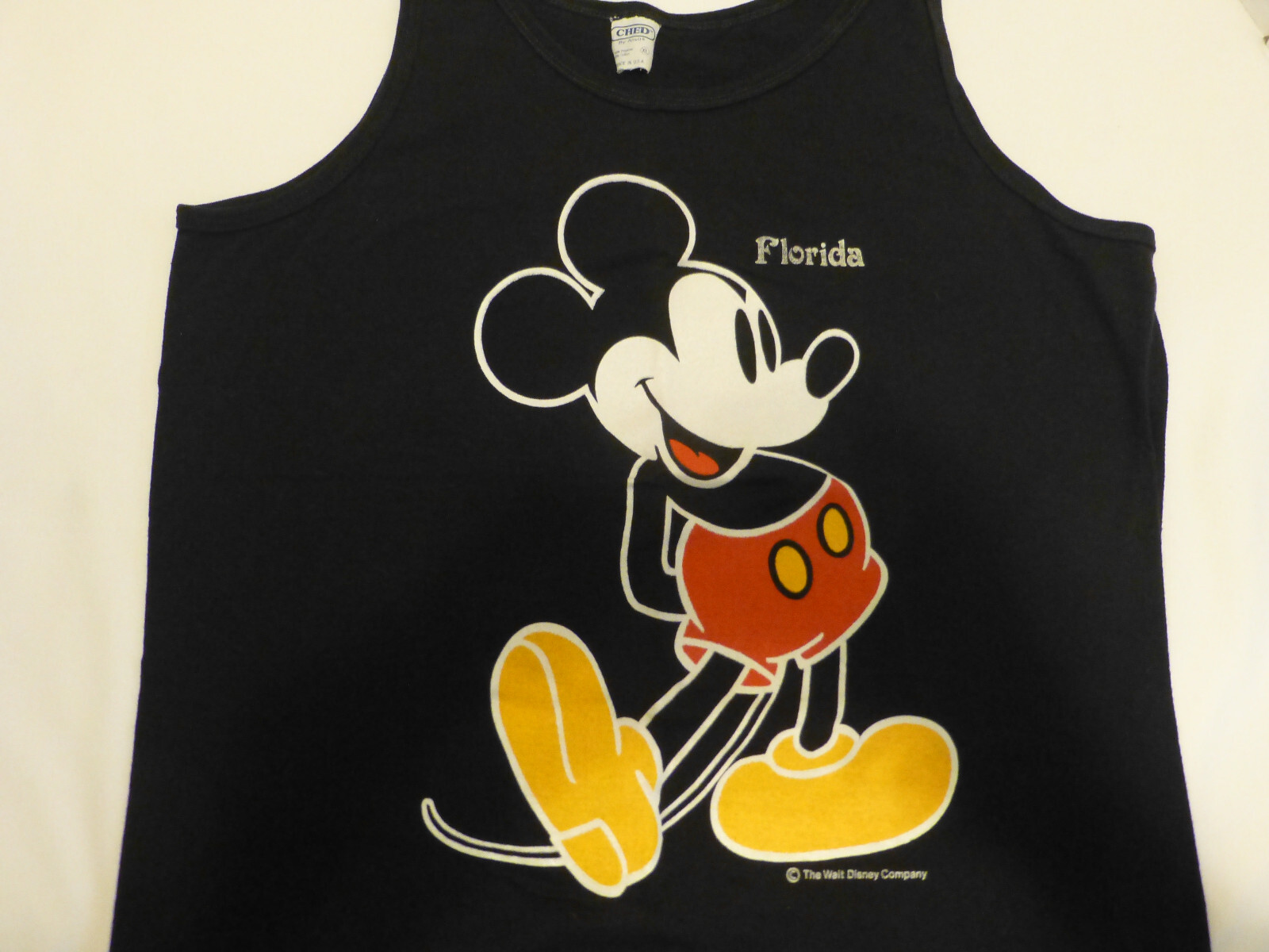 Vintage 80’s Mickey Mouse Black Tank Top XL Disney USA Ched by Anvil Unisex