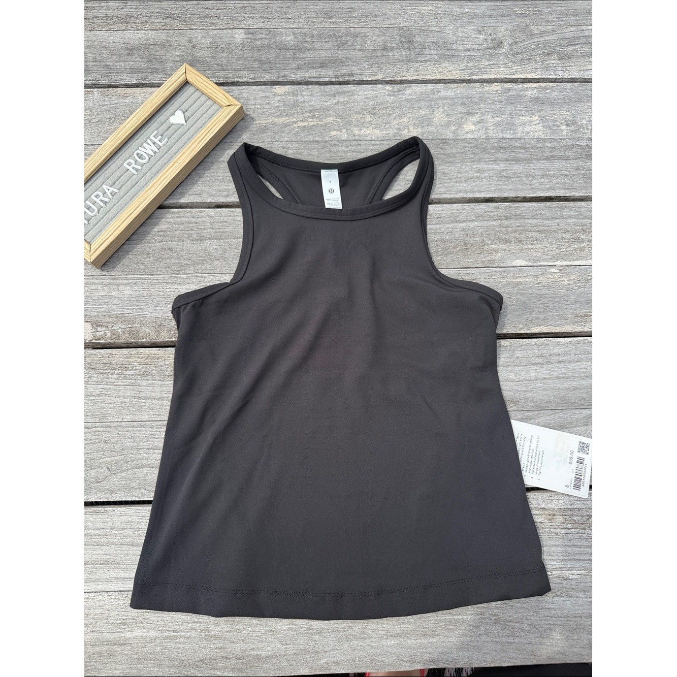 Lululemon Align Waist Length Racerback Tank Top Black NWT Size 8