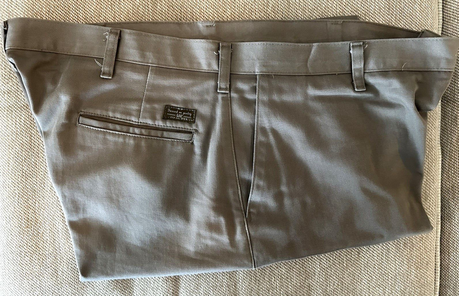 LEE Men’s Dress Slacks Tan 42×30 No Cuff NICE