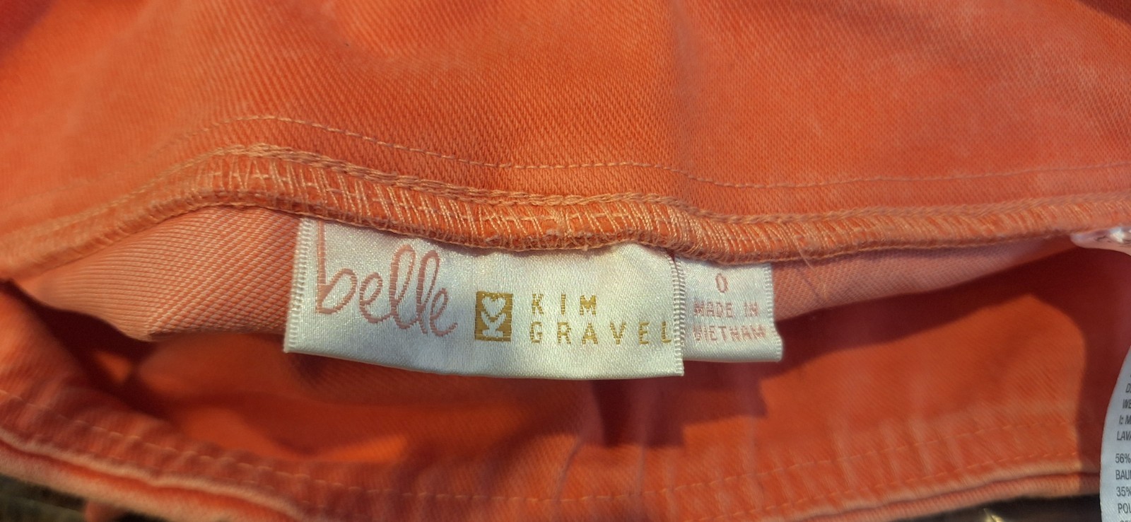 Belle By Kim Gravel Delray Denim Washed Coral Capri Size 0
