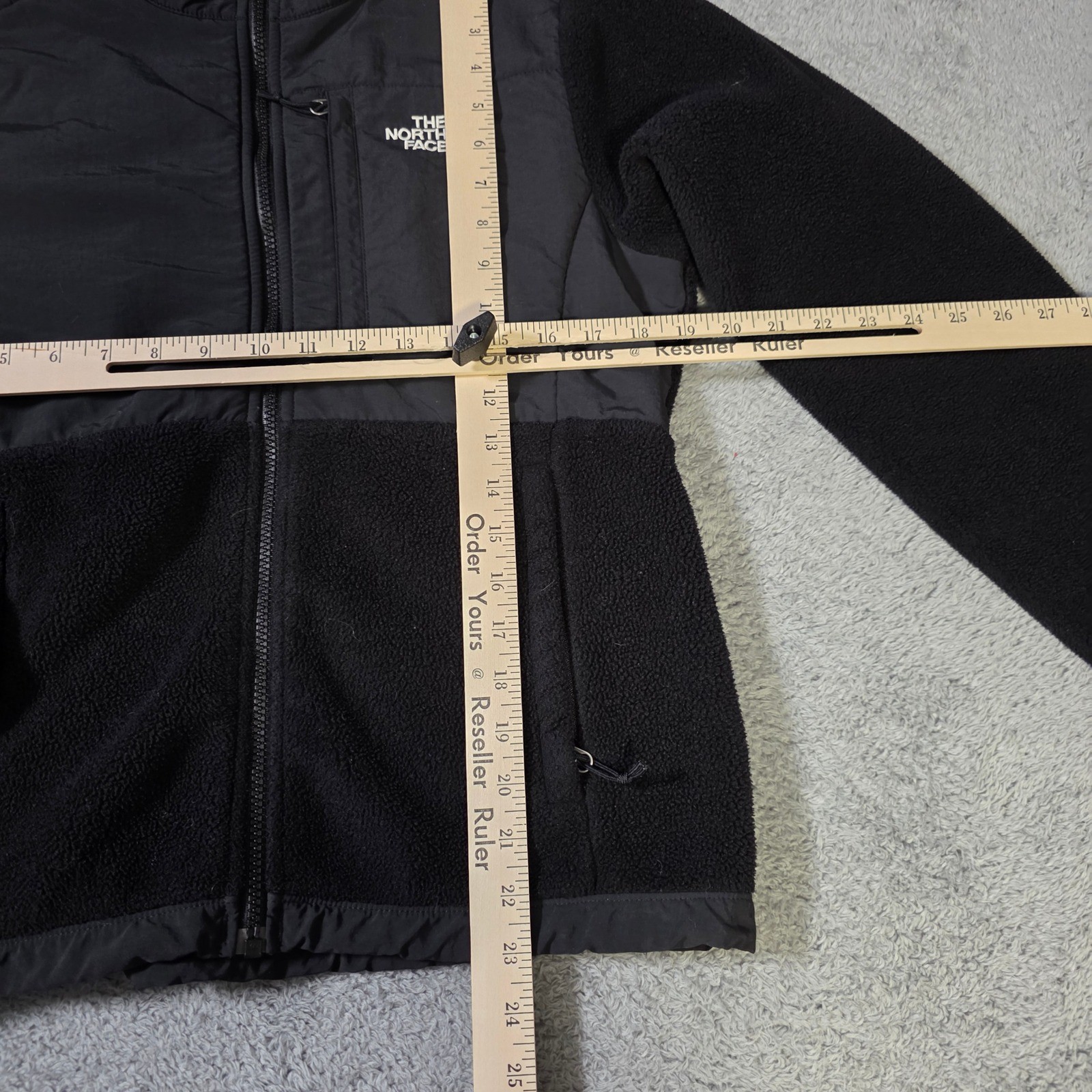 The North Face Womens Small Denali Fleece Jacket Black Polartec Full Zip Overlay