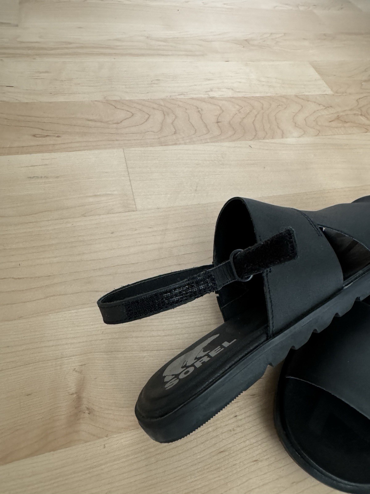 SOREL SANDALS, ELLA II Black Leather 2 Strap Adj. Slingback, Women’s 6.5 NEW