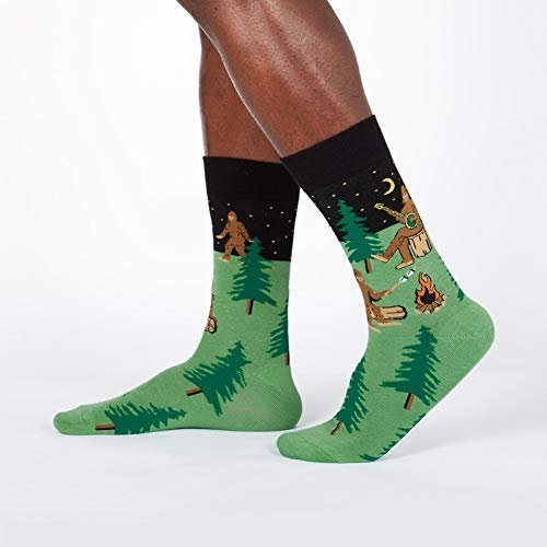 New Sock It To Me Sasquatch Camp Out Crew Socks Fun Novelty Gift Sz 7-13