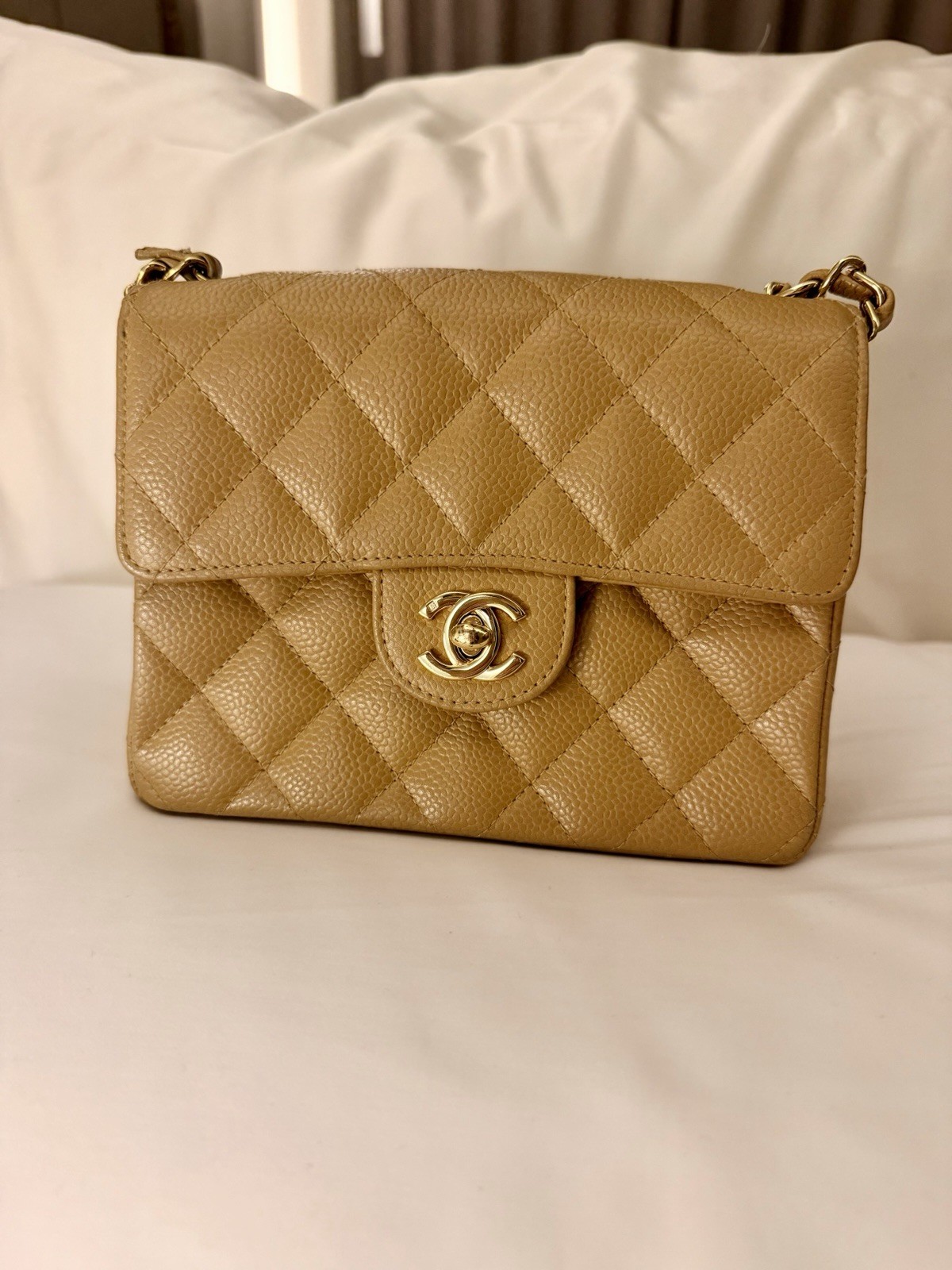 Chanel Beige Quilted Caviar Half Flap Mini – WGACA