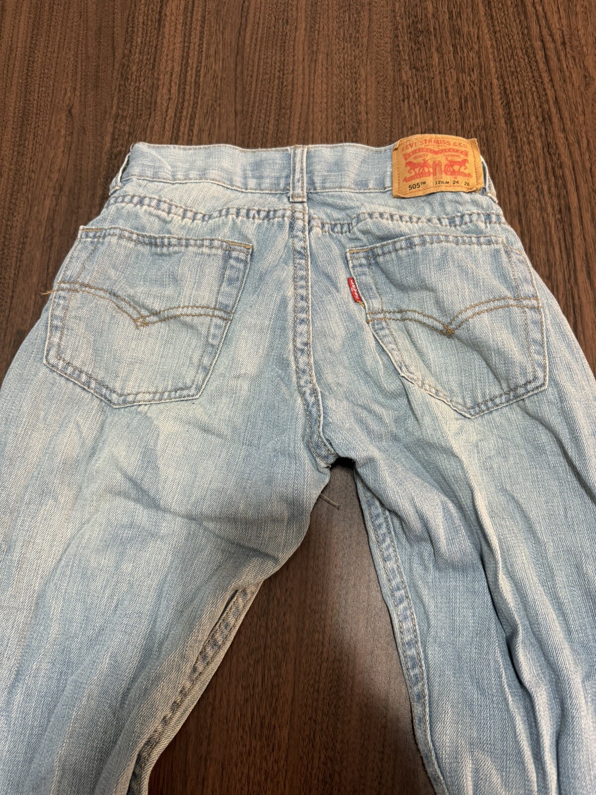 LEVIS 505 Girl Straight Leg Blue Jeans Size 12 Slim