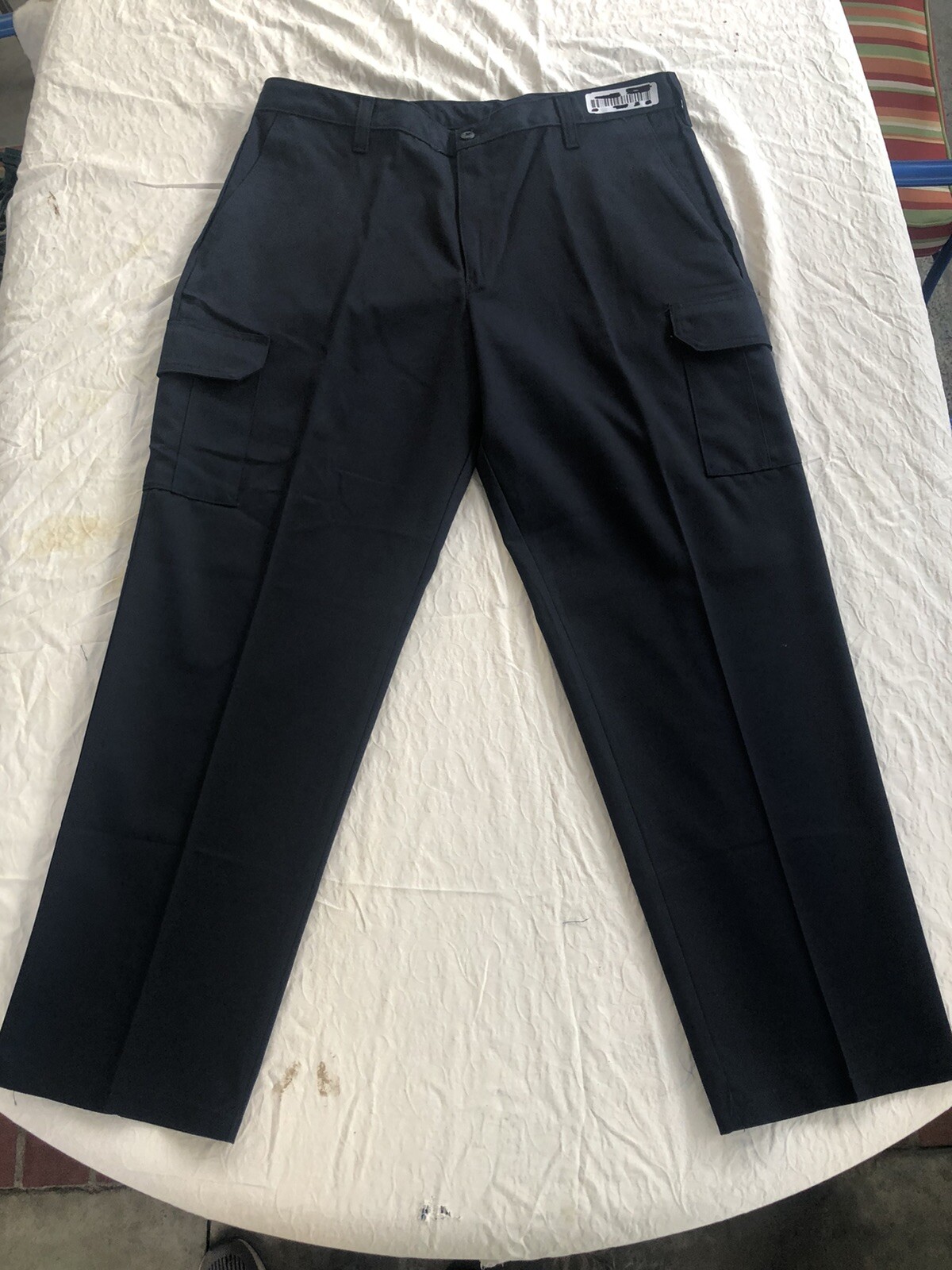 Lot 2 Cintas Comfort Flex Navy Blue Cargo Work Pants 32×32 #270-20 Relaxed Fit