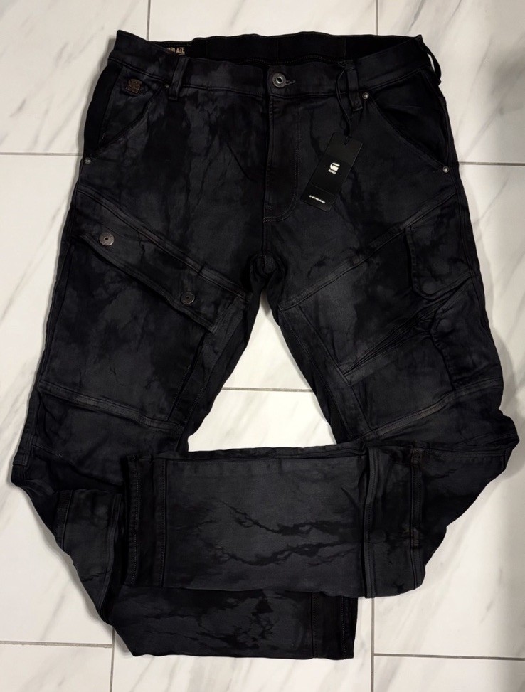 G-Star Raw Men’s Airblaze Skinny Jeans Crinkle Laser GS Black Gray $290 New