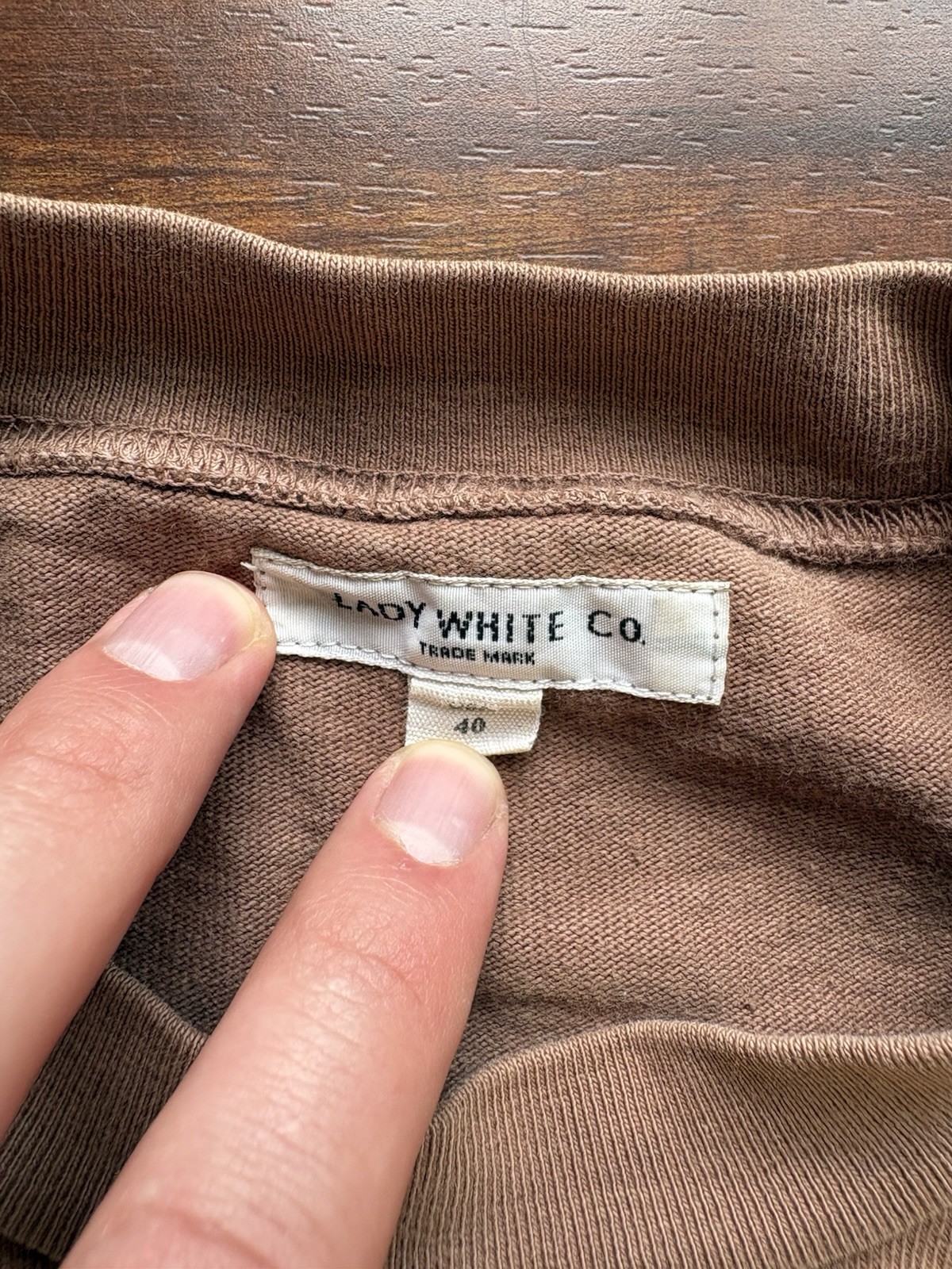 Lady White Co Rugby T-Shirt Size Large Brown 10oz Heavyweight Boxy Blank Tee USA